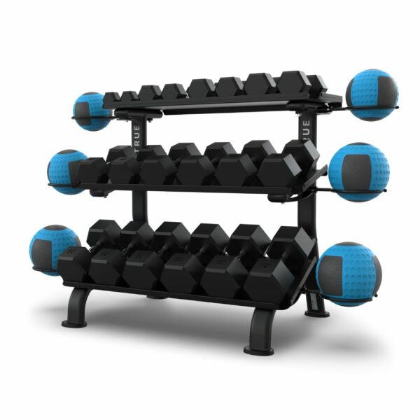 True Fitness FS-24 3-Tier Flat Tray Dumbbell Rack